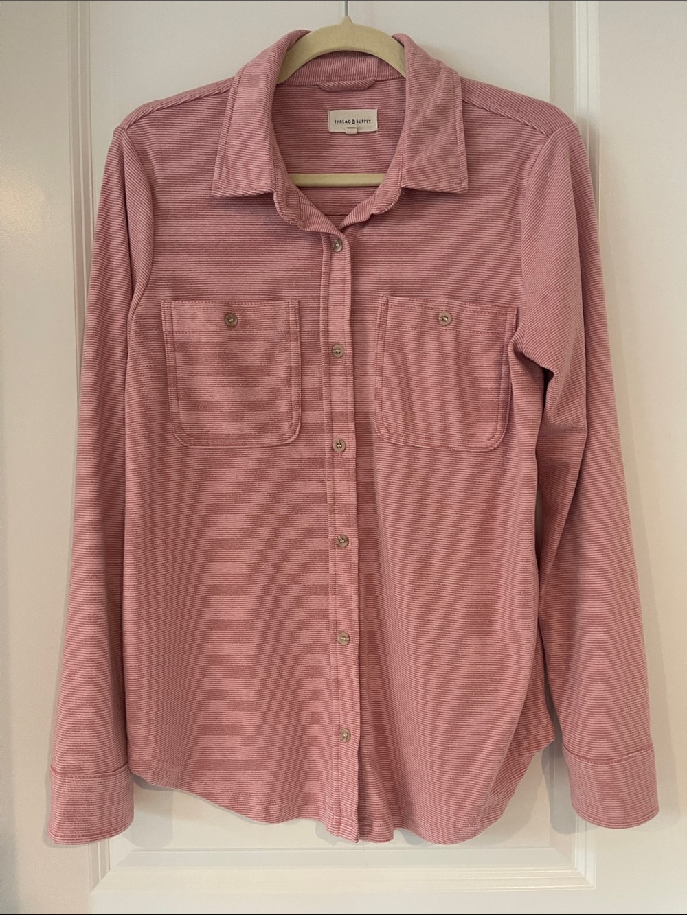 Thread & Supply Dusty Rose Striped Button-Up Shirt